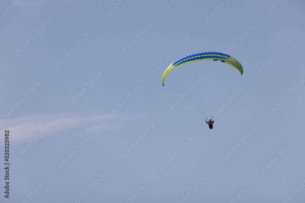 paragliding on cliffs in Normandy near Omaha Beach paragliding on cliffs in Normandy near Omaha Beach