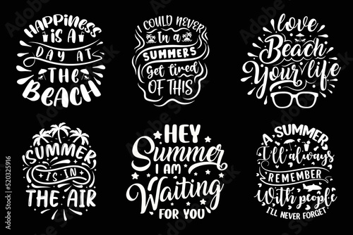 Summer typography t-shirt design SVG bundle