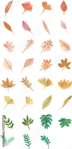 autmn leaf autumn leaves watercolor natural style vector esp for mid autumn festival, halloween, thanksgiving, christmas  © slow_takes
