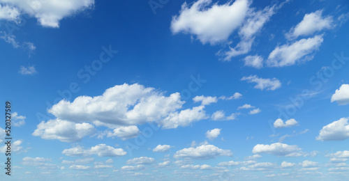 beautiful blue sky with clouds on bright sunny day for abstract background