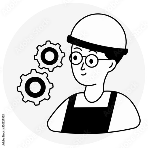 Vector design of live journalist, glyph style