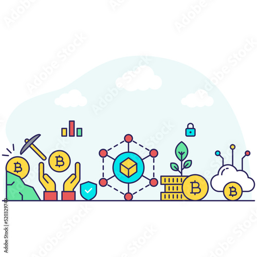 A premium download illustration of blockchain