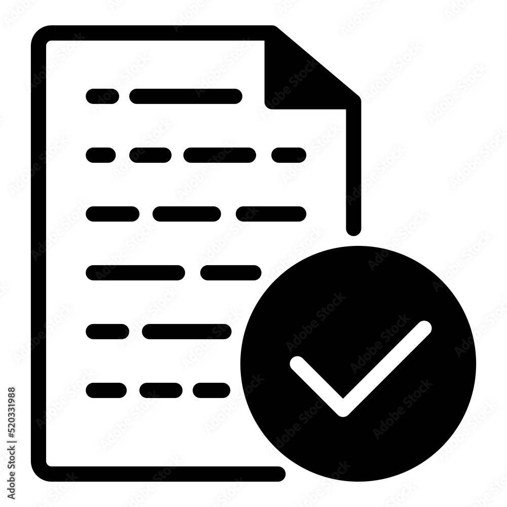 Document Glyph Flat Icon Isolated On White Background Document Glyph Flat Icon Isolated On White Background