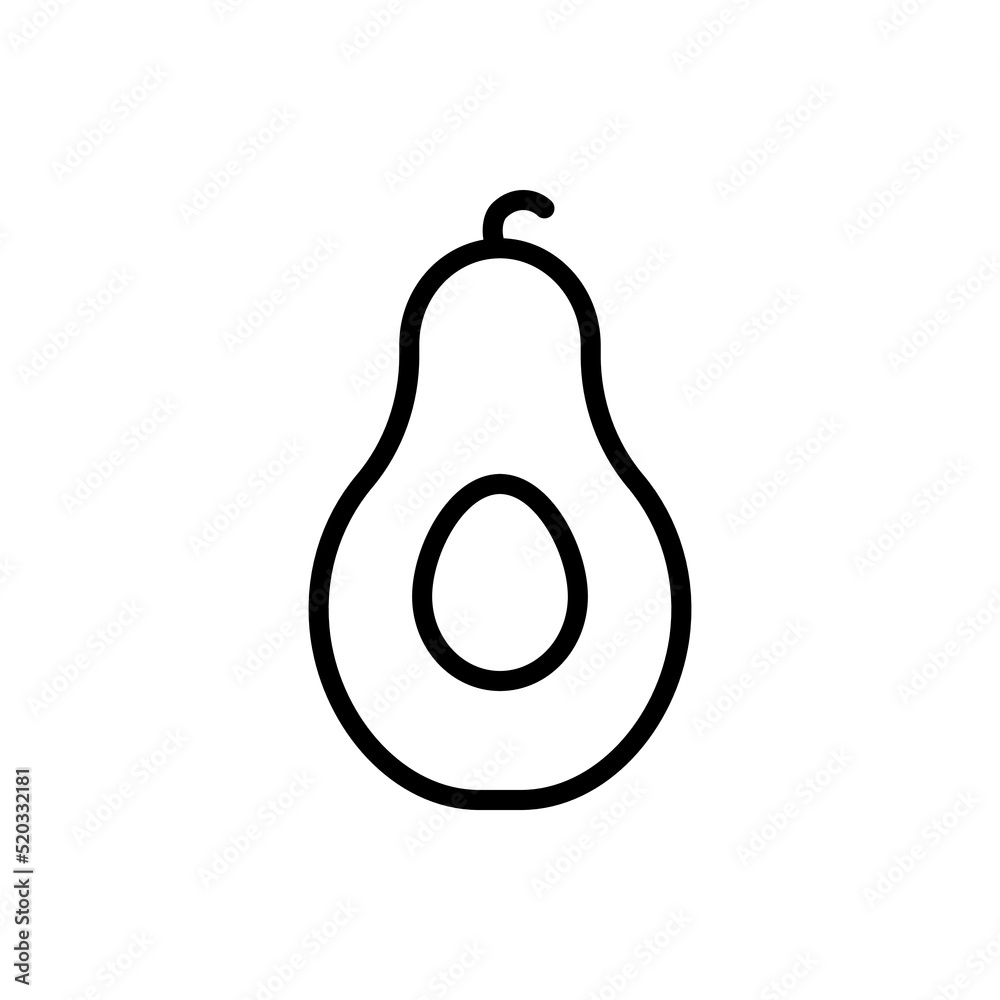 Avocado simple icon vector. Flat design Avocado simple icon vector. Flat design