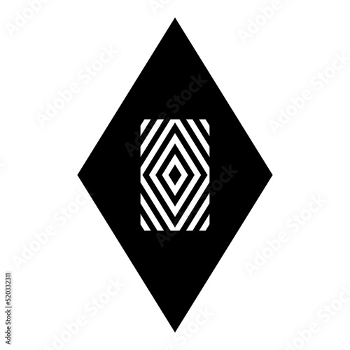Rhombus Diamond Flat Icon Isolated On White Background