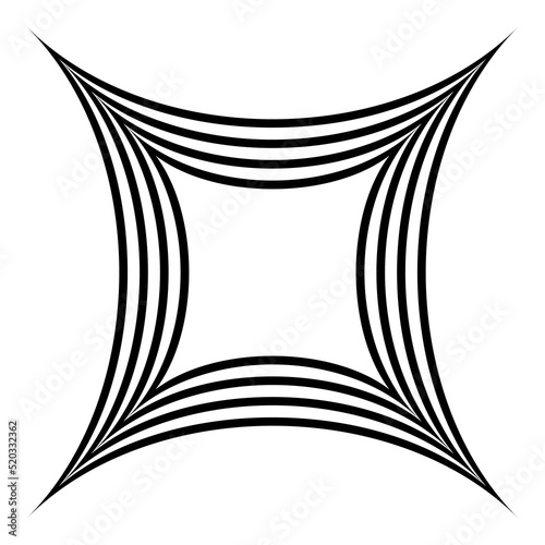 Square Star Abstract Flat Icon Isolated On White Background