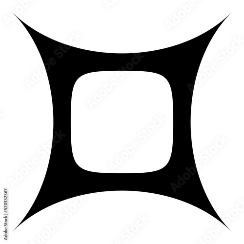 Square Star Abstract Flat Icon Isolated On White Background