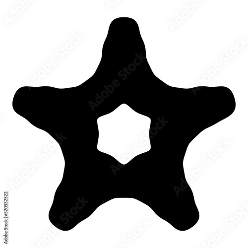 Wave Star Abstract Flat Icon Isolated On White Background