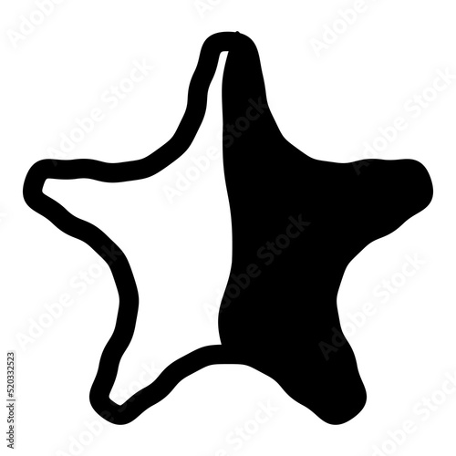 Wave Star Abstract Flat Icon Isolated On White Background