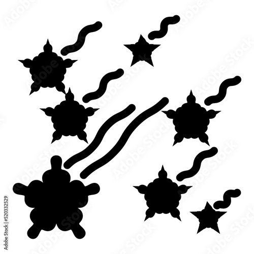 Wave Star Abstract Flat Icon Isolated On White Background