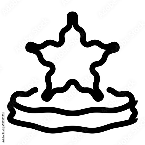 Wave Star Abstract Flat Icon Isolated On White Background