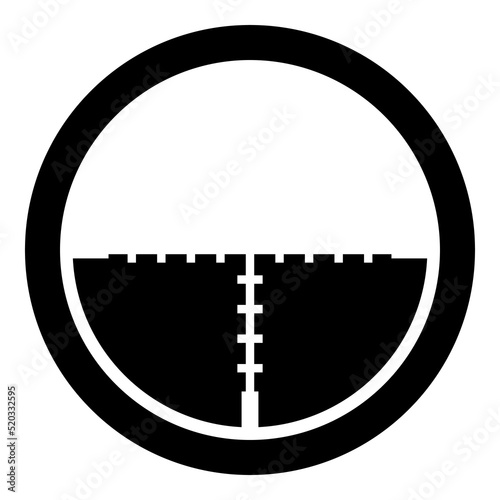 Reticle Scope Abstract Sight Glyph Flat Icon Isolated On White Background