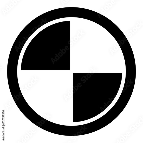 Reticle Abstract Disc Glyph Flat Icon Isolated On White Background