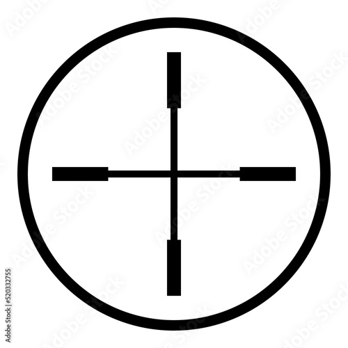 Reticle Scope Optical Sight Flat Icon Isolated On White Background