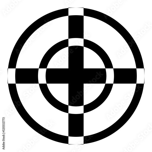 Reticle Scope Optical Sight Flat Icon Isolated On White Background