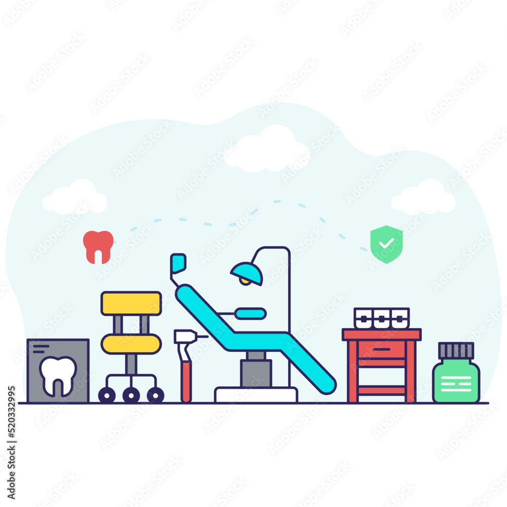 A premium download illustration of dental clinic
