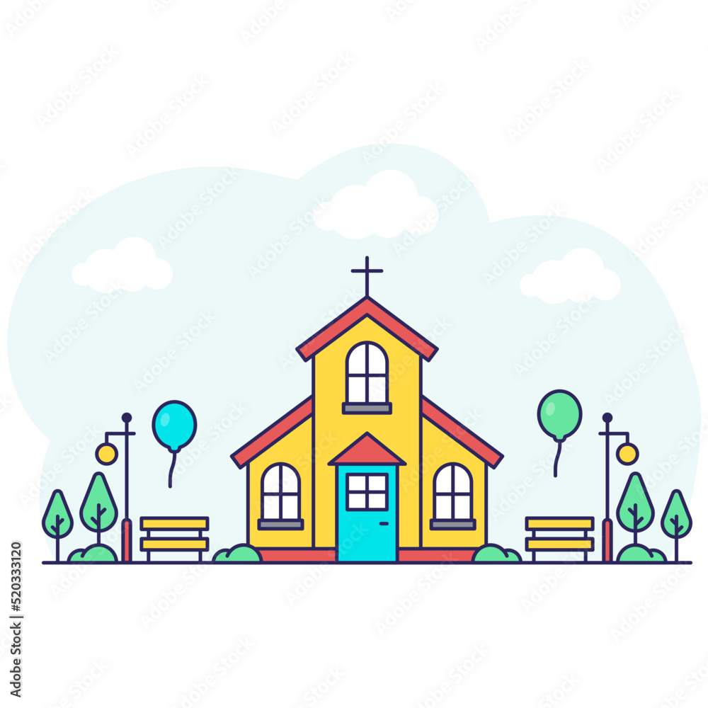 Perfect design illustration of church
