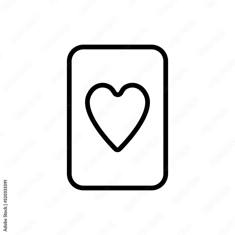 Hearts playing card simple icon vector. Flat design