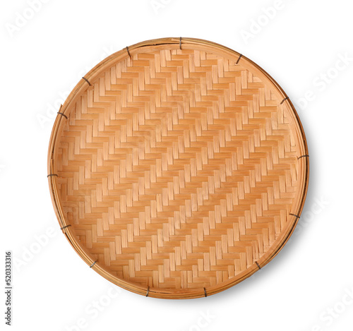 Fényképezés Basket. threshing basket isolated on white background. Top view