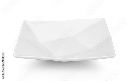 Square ceramic plate on white background