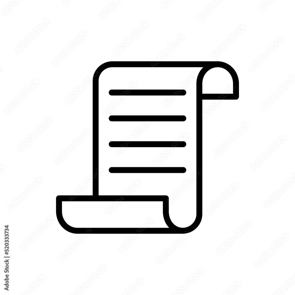 Paper script with text simple icon vector. Flat design Paper script with text simple icon vector. Flat design