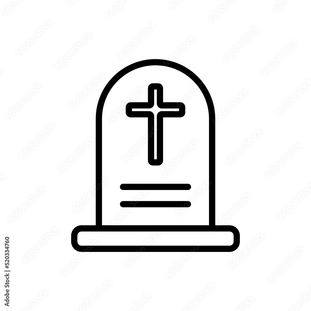 Obraz premium Tombstone simple icon vector. Flat design