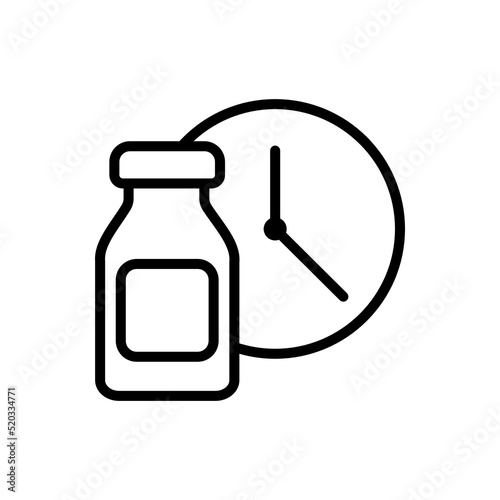 Vial bottle, vaccination time simple icon vector. Flat design