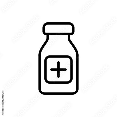Vial bottle, vaccine simple icon vector. Flat design