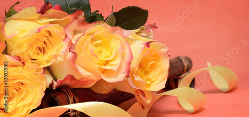 Beautiful yellow rose flowe...