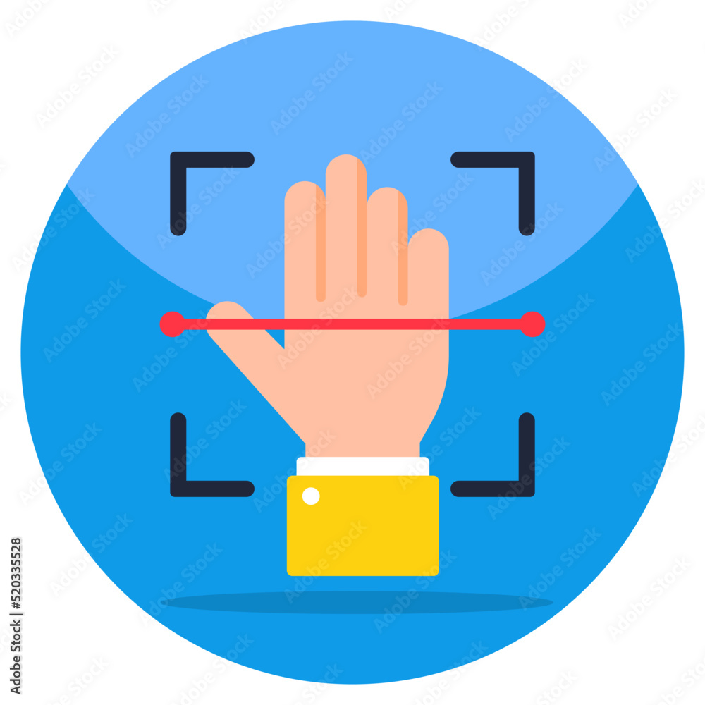Perfect design icon of hand scanning Perfect design icon of hand scanning