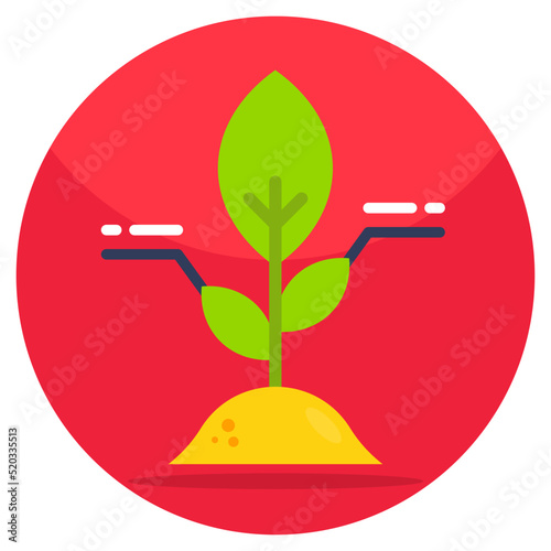 Colored design icon of sprout isolated on white background