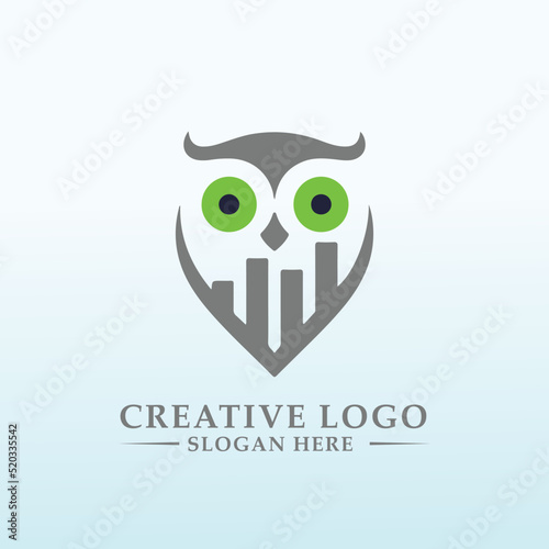 smart owl financial vector logo design