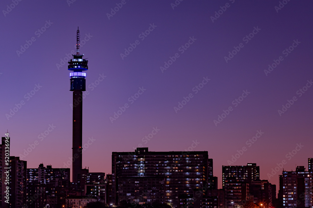 Fototapeta premium Sunset on CBD Johannesburg