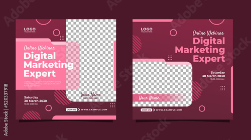 Social media post template for digital marketing webinar