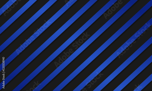 Abstract blue stripe pattern with shadows.  on a black line background.