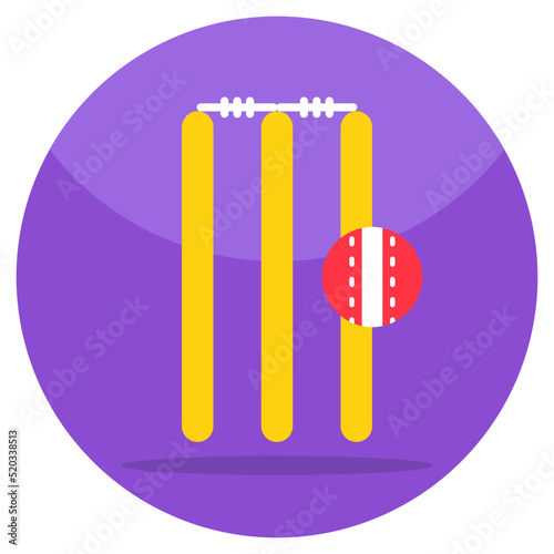 An amazing design icon of cricket wicket