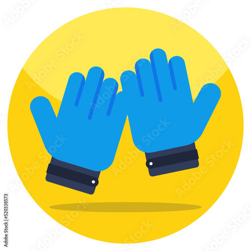 A hand covering icon, flat design of gloves