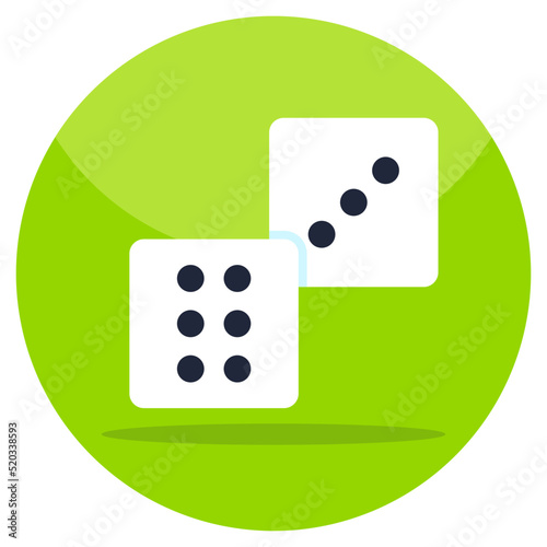 A flat design, icon of ludo dices