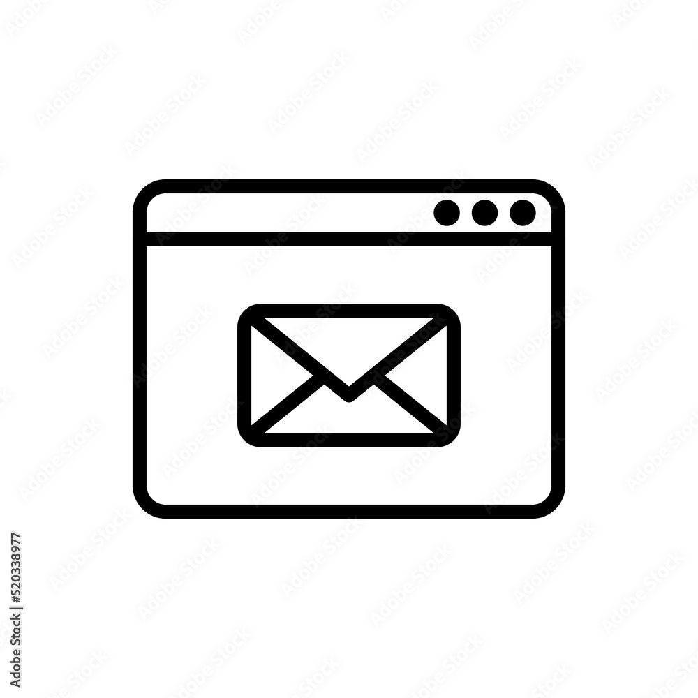 Browser,mail simple icon vector. Flat design Browser,mail simple icon vector. Flat design
