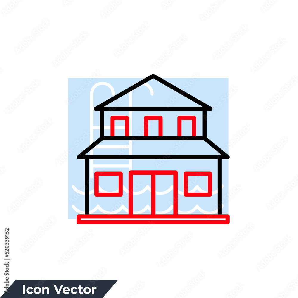 Real Estate Property icon logo vector illustration. villa symbol template for graphic and web design collection Real Estate Property icon logo vector illustration. villa symbol template for graphic and web design collection