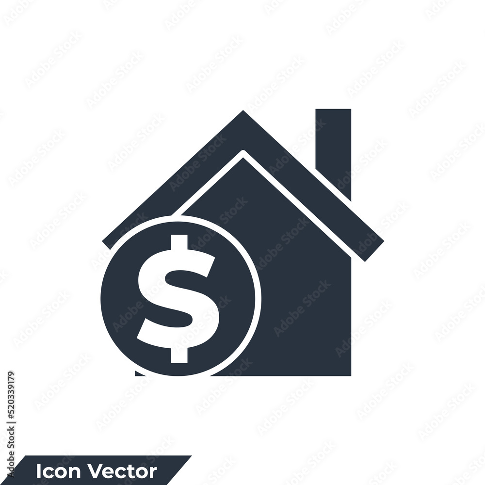 home loan icon logo vector illustration. House with dollar symbol template for graphic and web design collection home loan icon logo vector illustration. House with dollar symbol template for graphic and web design collection