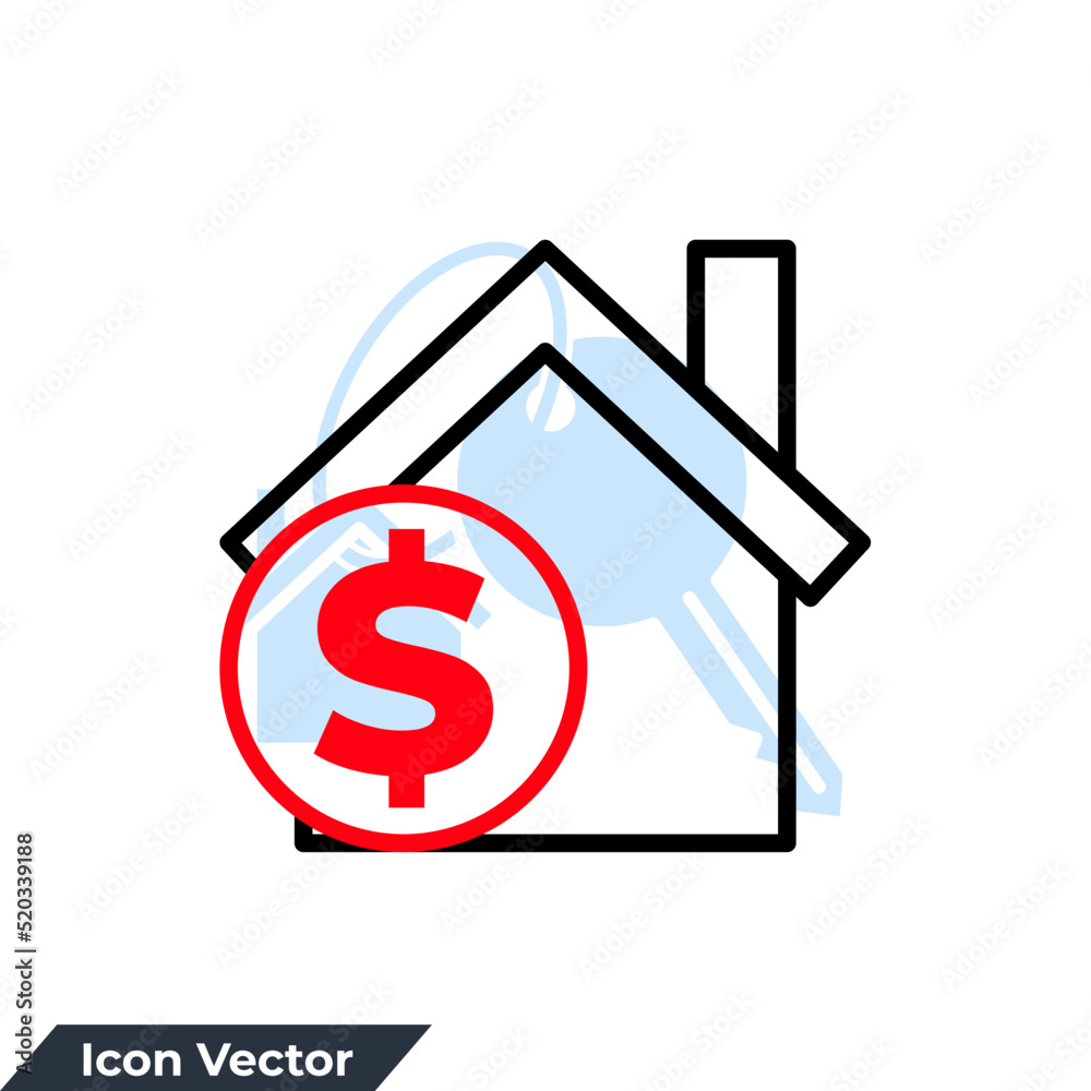 home loan icon logo vector illustration. House with dollar symbol template for graphic and web design collection home loan icon logo vector illustration. House with dollar symbol template for graphic and web design collection