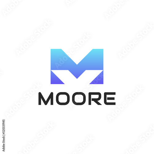 Initial Letter M monogram gradient colorful Logo