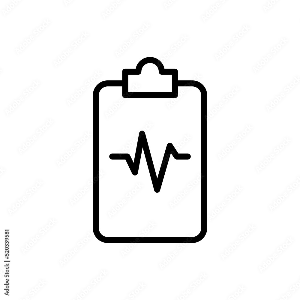 Clipboard with pulse line simple icon vector. Flat design Clipboard with pulse line simple icon vector. Flat design
