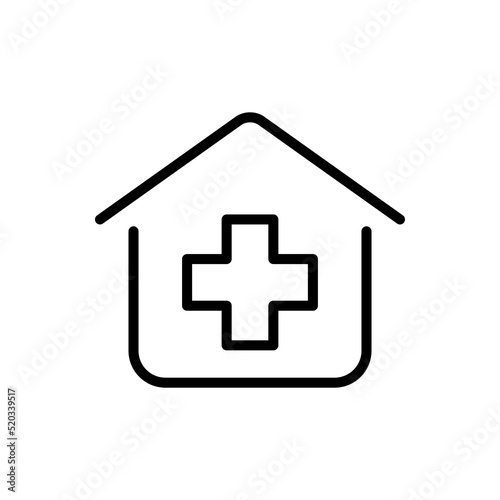 Clinic, hospital simple icon vector. Flat design