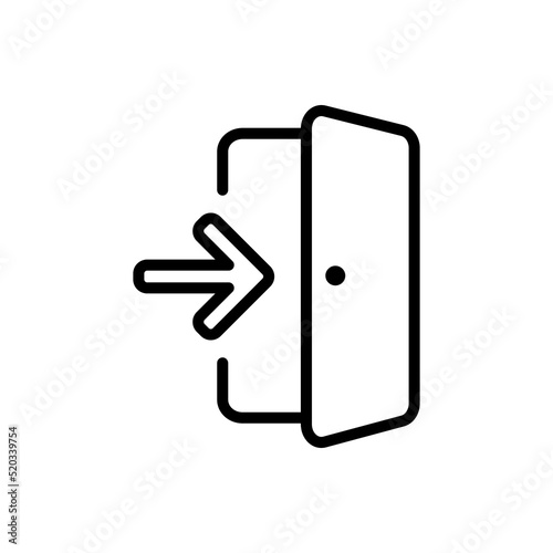 Entrance, enter, door simple icon vector. Flat design