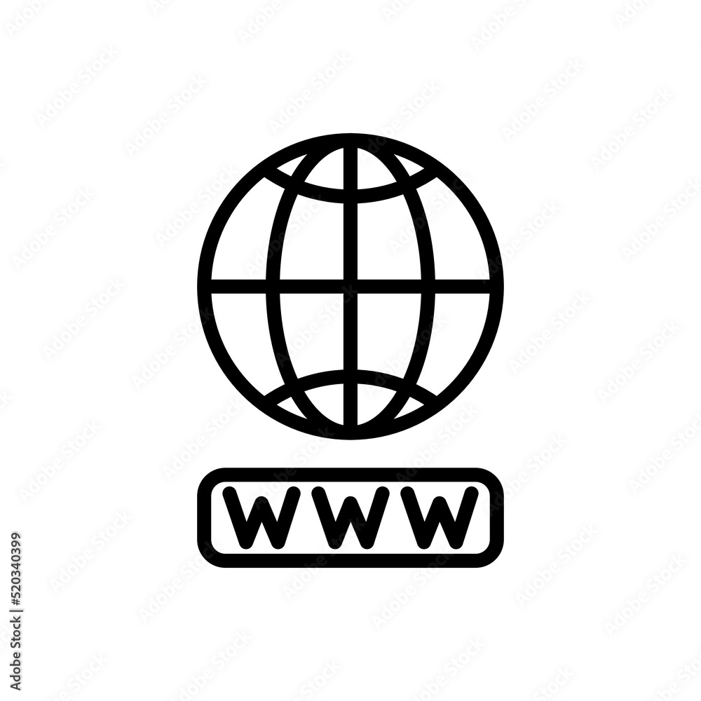 Internet, globe, www simple icon vector. Flat design