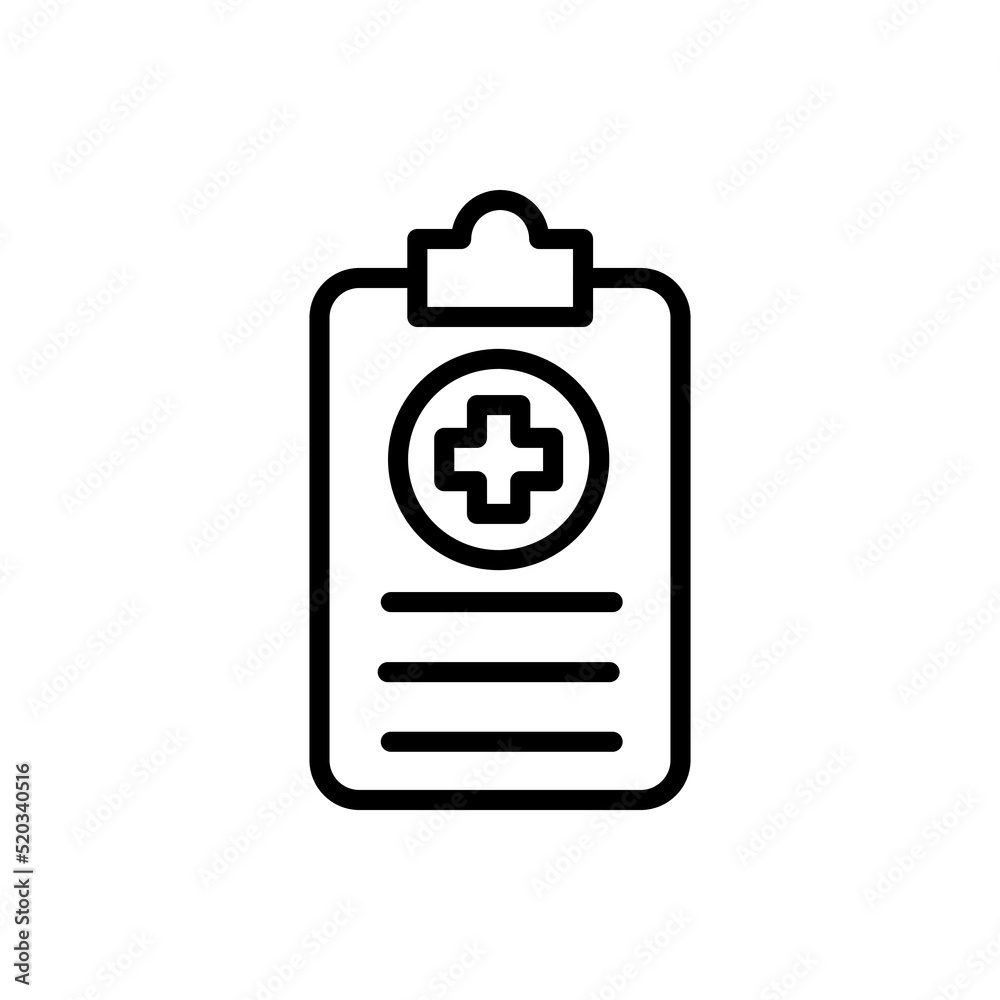 Medical history simple icon vector. Flat design