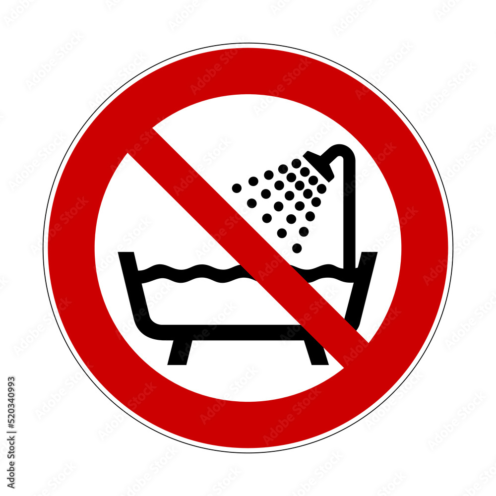 Do not use this unit in bath sign. Do not take bath symbol isolated on