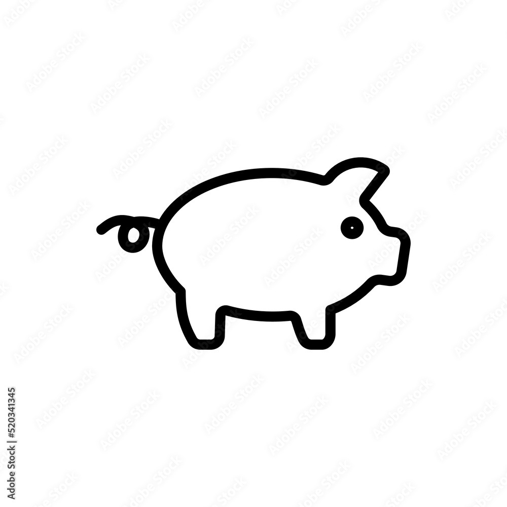 Piggy simple icon vector. Flat design Piggy simple icon vector. Flat design